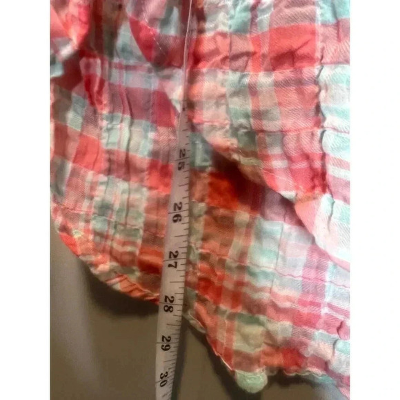 Lauren Conrad long sleeve crinkle flannel plaid button down shirt size Small - Picture 5 of 6
